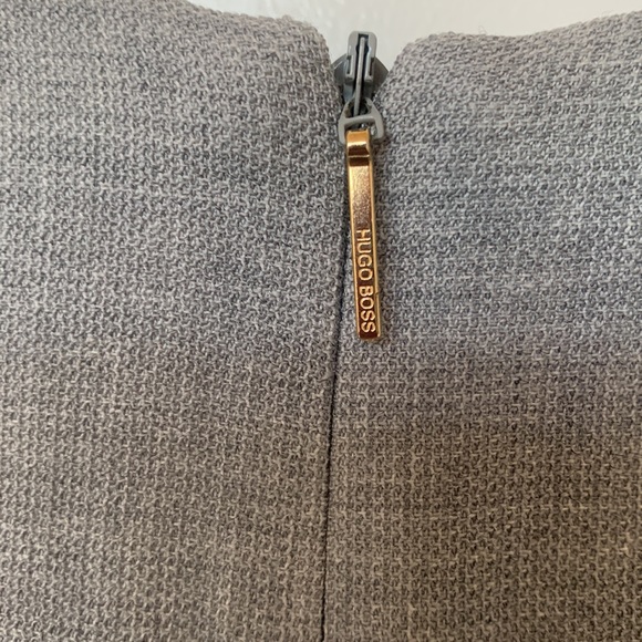 HUGO BOSS Deshina Gray Sheath Virgin Wool Career Business Dress Size 2 - Picture 7 of 12